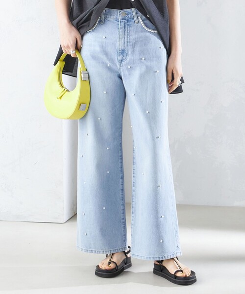 セール】*〈洗濯機可能〉 パール モチーフ デザイン リラックス ワイド