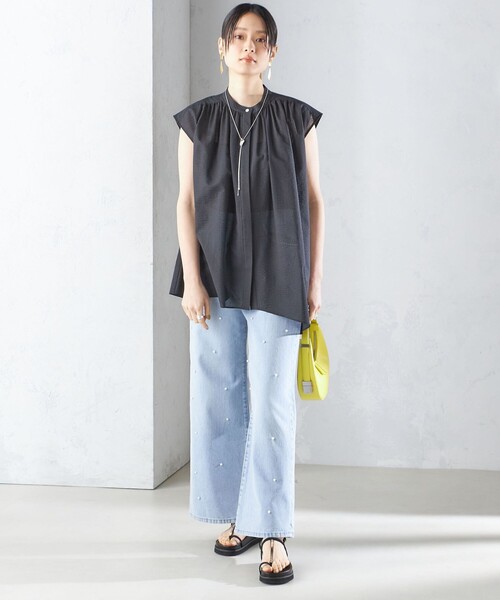 パール様ご確認用です セール】*〈洗濯機可能〉 パール モチーフ デザイン リラックス ワイド