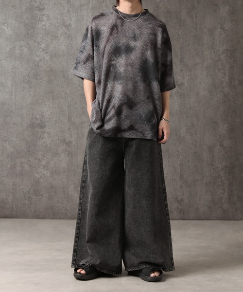 welise(ウェライズ)の「【welise/ウェライズ】アブストラクト サマーニット オーバーサイズTシャツ(Tシャツ/カットソー・メンズ・ブラック系その他/ネイビー・L/M)」の14枚目の写真