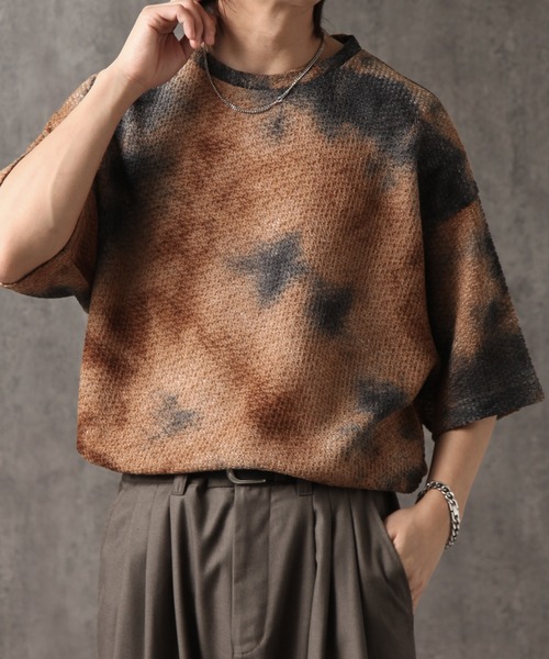 welise(ウェライズ)の「【welise/ウェライズ】アブストラクト サマーニット オーバーサイズTシャツ(Tシャツ/カットソー・メンズ・ブラック系その他/ネイビー・L/M)」の18枚目の写真