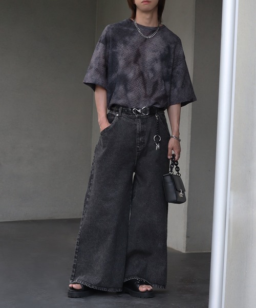 welise(ウェライズ)の「【welise/ウェライズ】アブストラクト サマーニット オーバーサイズTシャツ(Tシャツ/カットソー・メンズ・ブラック系その他/ネイビー・L/M)」の8枚目の写真