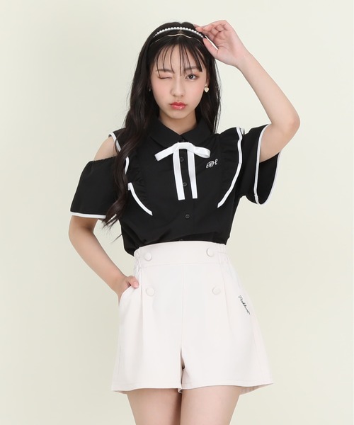 PINKHUNT（ピンクハント）の「PINKHUNT 接触冷感 フロントボタンキュロットショートパンツ 9491K（その他パンツ・キッズ・ホワイト/ベビーピンク・140cm/120cm/150cm/160cm/130cm）」の5枚目の写真