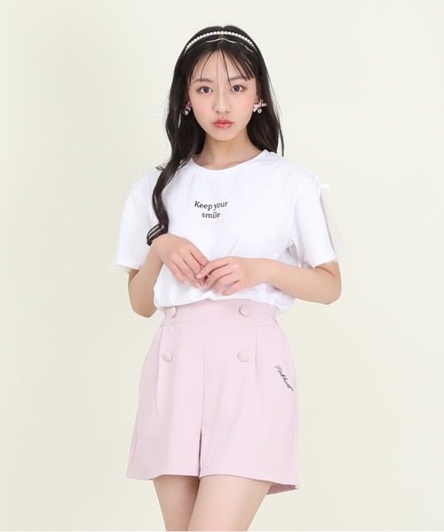 PINKHUNT（ピンクハント）の「PINKHUNT 接触冷感 フロントボタンキュロットショートパンツ 9491K（その他パンツ・キッズ・ホワイト/ベビーピンク・140cm/120cm/150cm/160cm/130cm）」の11枚目の写真