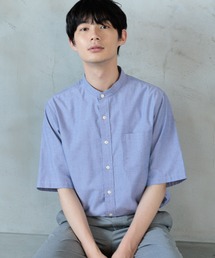 イージーケアオックス/バンドカラーシャツ/半袖/986861
