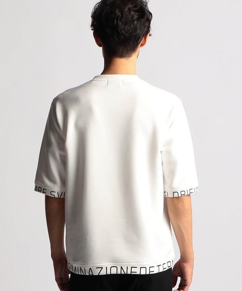 NICOLE CLUB FOR MEN（ニコルクラブフォーメン）の「ロゴプリント5分袖プルオーバー（Tシャツ/カットソー・メンズ・ブラック/オフホワイト/アッシュグレー/ライトグレー/ピンク・MEDIUM/LARGE/X-LARGE）」の11枚目の写真