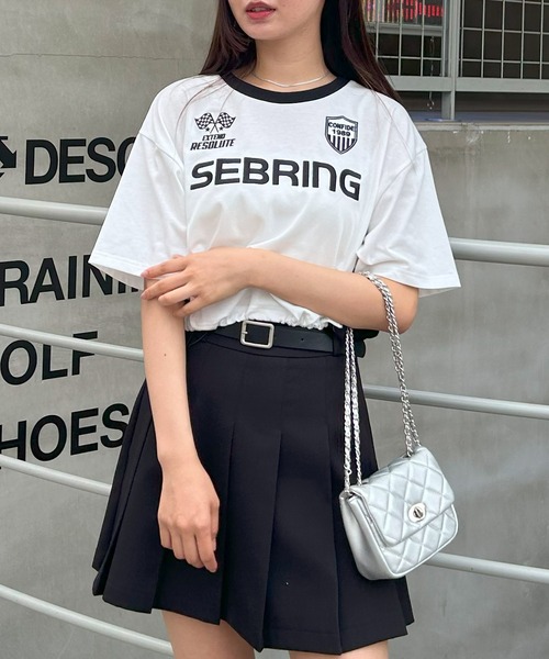 INGNI（イング）の「裾ゴムスポーツロゴ配色Tシャツ（Tシャツ/カットソー・レディース・ブルー系2/ブラック×ホワイト/ホワイト×ブラック・M）」の6枚目の写真