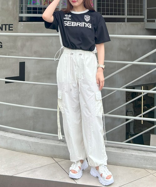 INGNI（イング）の「裾ゴムスポーツロゴ配色Tシャツ（Tシャツ/カットソー・レディース・ブルー系2/ブラック×ホワイト/ホワイト×ブラック・M）」の16枚目の写真