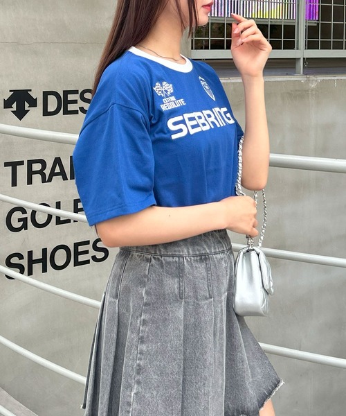 INGNI（イング）の「裾ゴムスポーツロゴ配色Tシャツ（Tシャツ/カットソー・レディース・ブルー系2/ブラック×ホワイト/ホワイト×ブラック・M）」の21枚目の写真