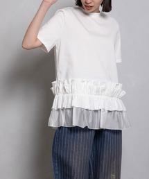 MARECHAL TERRE（マルシャルテル）の「ラッフルTシャツ（Tシャツ/カットソー・レディース）」