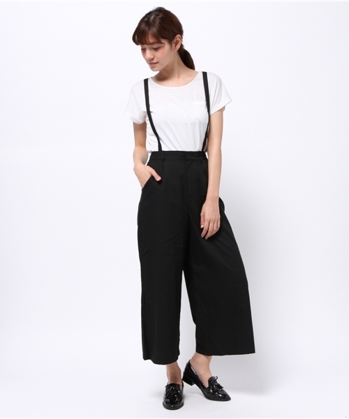 one after another NICE CLAUP（ワンアフターアナザーナイスクラップ）の「【ナイスクラップ】サス付ワイドパンツ（その他パンツ・レディース・グレー/ブラック/その他1・FREE）」の4枚目の写真