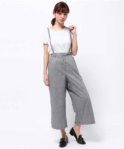 one after another NICE CLAUP（ワンアフターアナザーナイスクラップ）の「【ナイスクラップ】サス付ワイドパンツ（その他パンツ・レディース・グレー/ブラック/その他1・FREE）」の5枚目の写真