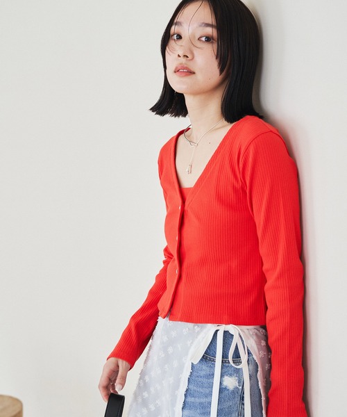 VIS（ビス）の「【SET】ハート釦アンサンブル【洗える】（アンサンブル・レディース・レッド系その他/ホワイト/ネイビー/グレー・FREE）」の10枚目の写真