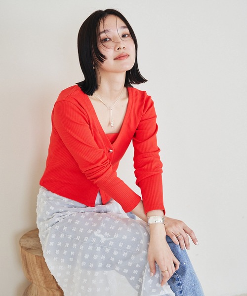 VIS（ビス）の「【SET】ハート釦アンサンブル【洗える】（アンサンブル・レディース・レッド系その他/ホワイト/ネイビー/グレー・FREE）」の7枚目の写真