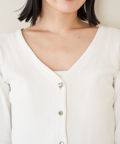 VIS（ビス）の「【SET】ハート釦アンサンブル【洗える】（アンサンブル・レディース・レッド系その他/ホワイト/ネイビー/グレー・FREE）」の13枚目の写真