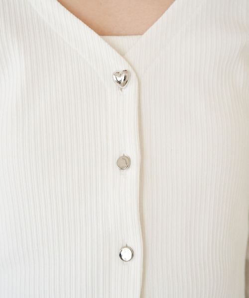 VIS（ビス）の「【SET】ハート釦アンサンブル【洗える】（アンサンブル・レディース・レッド系その他/ホワイト/ネイビー/グレー・FREE）」の5枚目の写真