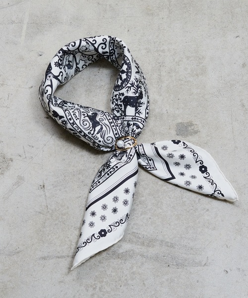 SHIZUTA（シズタ）の「SZT:　スカーフリング　ハート/１粒パール　樹脂パール付き（バンダナ/スカーフ・レディース・ゴールド/ゴールド系その他・FREE）」の4枚目の写真