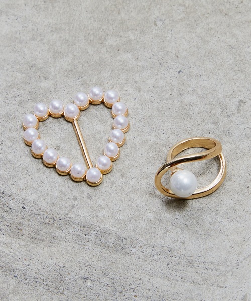 SHIZUTA（シズタ）の「SZT:　スカーフリング　ハート/１粒パール　樹脂パール付き（バンダナ/スカーフ・レディース・ゴールド/ゴールド系その他・FREE）」の9枚目の写真