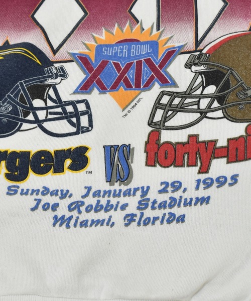 NBA/NFL/NHL/MLB(エヌビーエーエヌエフエルエヌエイチエルエムエルビー)の「【ヴィンテージ古着】90’s SUPER BOWL XXIX NFL クルーネックスウェット USA製(スウェット・メンズ・ホワイト・LARGE)」の6枚目の写真