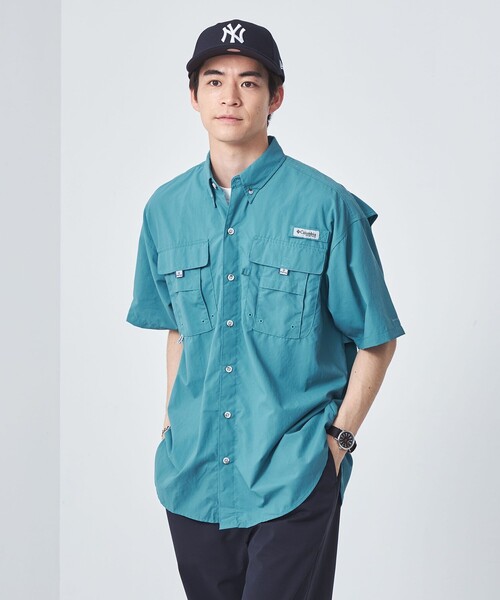 Columbia(コロンビア)の「<Columbia>バハマ 2 半袖 シャツ(シャツ/ブラウス・メンズ・オリーブ/ライトグレー/ピンク/コバルトブルー・S/M)」の4枚目の写真