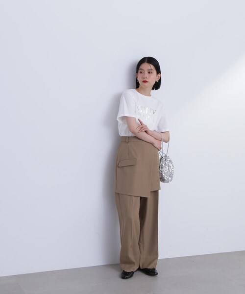 N.（N. Natural Beauty Basic）（エヌエヌナチュラルビューティーベーシック）の「◆箔プリントTシャツ（Tシャツ/カットソー・レディース・ホワイト×ゴールド/ホワイト×シルバー・MEDIUM）」の4枚目の写真