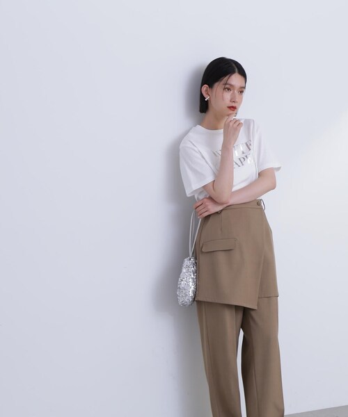 N.（N. Natural Beauty Basic）（エヌエヌナチュラルビューティーベーシック）の「◆箔プリントTシャツ（Tシャツ/カットソー・レディース・ホワイト×ゴールド/ホワイト×シルバー・MEDIUM）」の8枚目の写真