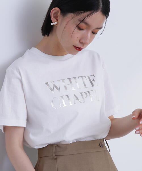 N.（N. Natural Beauty Basic）（エヌエヌナチュラルビューティーベーシック）の「◆箔プリントTシャツ（Tシャツ/カットソー・レディース・ホワイト×ゴールド/ホワイト×シルバー・MEDIUM）」の10枚目の写真