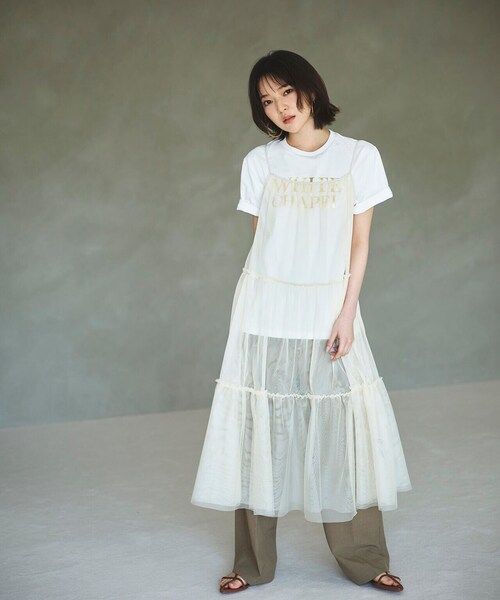 N.（N. Natural Beauty Basic）（エヌエヌナチュラルビューティーベーシック）の「◆箔プリントTシャツ（Tシャツ/カットソー・レディース・ホワイト×ゴールド/ホワイト×シルバー・MEDIUM）」の11枚目の写真