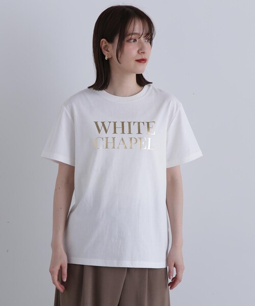 N.（N. Natural Beauty Basic）（エヌエヌナチュラルビューティーベーシック）の「◆箔プリントTシャツ（Tシャツ/カットソー・レディース・ホワイト×ゴールド/ホワイト×シルバー・MEDIUM）」の19枚目の写真