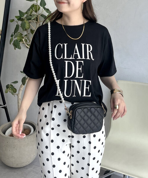prose verse(プロズヴェール)の「【LUNE】フロッキーロゴTシャツ(Tシャツ/カットソー・レディース・オフホワイト/ブラック・MEDIUM)」の2枚目の写真