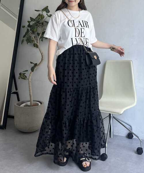 prose verse(プロズヴェール)の「【LUNE】フロッキーロゴTシャツ(Tシャツ/カットソー・レディース・オフホワイト/ブラック・MEDIUM)」の21枚目の写真