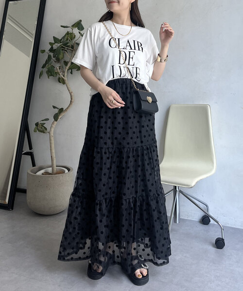 prose verse(プロズヴェール)の「【LUNE】フロッキーロゴTシャツ(Tシャツ/カットソー・レディース・オフホワイト/ブラック・MEDIUM)」の20枚目の写真