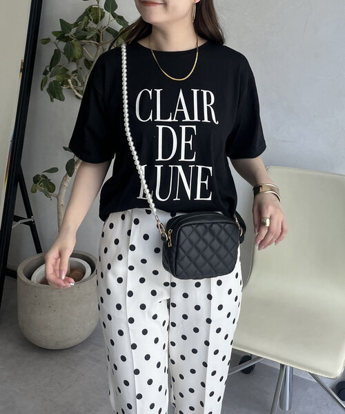 prose verse(プロズヴェール)の「【LUNE】フロッキーロゴTシャツ(Tシャツ/カットソー・レディース・オフホワイト/ブラック・MEDIUM)」の9枚目の写真