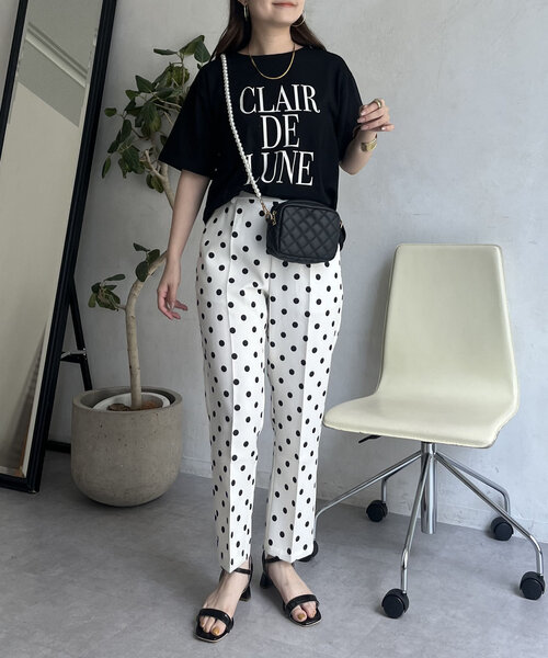 prose verse(プロズヴェール)の「【LUNE】フロッキーロゴTシャツ(Tシャツ/カットソー・レディース・オフホワイト/ブラック・MEDIUM)」の7枚目の写真
