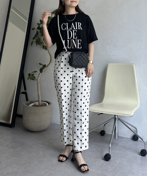 prose verse(プロズヴェール)の「【LUNE】フロッキーロゴTシャツ(Tシャツ/カットソー・レディース・オフホワイト/ブラック・MEDIUM)」の6枚目の写真