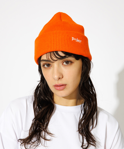 POLeR（ポーラー）の「【POLeR/ポーラー】SHALLOW BEANIE/シンプルワッチビーニー（ニットキャップ/ビーニー・メンズ・ブラック/カーキ/オレンジ/グレー・フリー）」の4枚目の写真