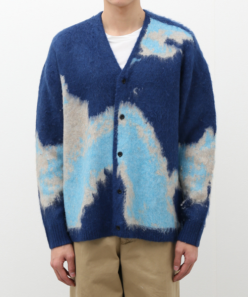 B.C STOCK（ベーセーストック）の「《追加》ジャガード柄モヘヤMIX カーディガン2（カーディガン/ボレロ・メンズ・ベージュ/グリーン/ブルー系その他・LARGE/MEDIUM）」の3枚目の写真