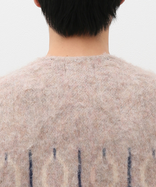 B.C STOCK（ベーセーストック）の「《追加》ジャガード柄モヘヤMIX カーディガン2（カーディガン/ボレロ・メンズ・ベージュ/グリーン/ブルー系その他・LARGE/MEDIUM）」の9枚目の写真