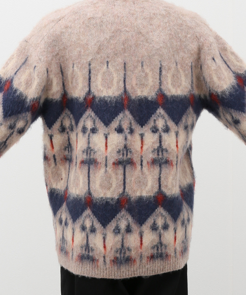 B.C STOCK（ベーセーストック）の「《追加》ジャガード柄モヘヤMIX カーディガン2（カーディガン/ボレロ・メンズ・ベージュ/グリーン/ブルー系その他・LARGE/MEDIUM）」の15枚目の写真