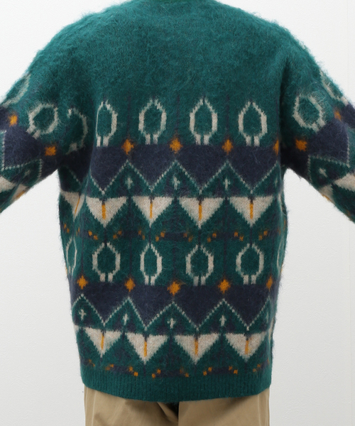 B.C STOCK（ベーセーストック）の「《追加》ジャガード柄モヘヤMIX カーディガン2（カーディガン/ボレロ・メンズ・ベージュ/グリーン/ブルー系その他・LARGE/MEDIUM）」の17枚目の写真