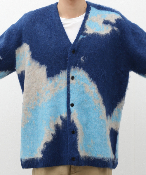 B.C STOCK（ベーセーストック）の「《追加》ジャガード柄モヘヤMIX カーディガン2（カーディガン/ボレロ・メンズ・ベージュ/グリーン/ブルー系その他・LARGE/MEDIUM）」の18枚目の写真