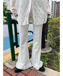 フラワーフリルフレアパンツ