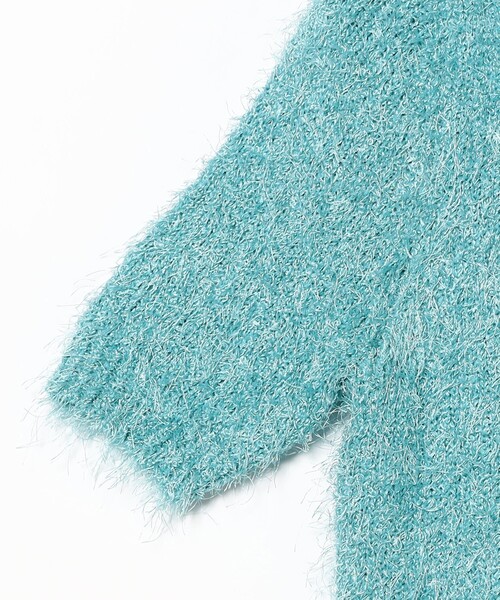 Ray BEAMS(レイビームス)の「フェザーヤーン ハーフスリーブ クルーネック ニット(ニット/セーター・レディース・オフホワイト/ライトブルー・ONE SIZE)」の21枚目の写真