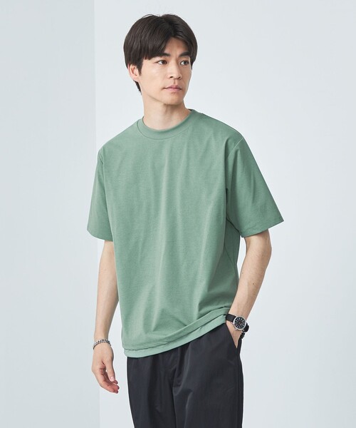 green label relaxing(グリーンレーベルリラクシング)の「シティアクティビTee Tシャツ -吸水速乾-(Tシャツ/カットソー・メンズ・ライム/マスタード/ホワイト/ブラック・M/XL/S/L)」の4枚目の写真