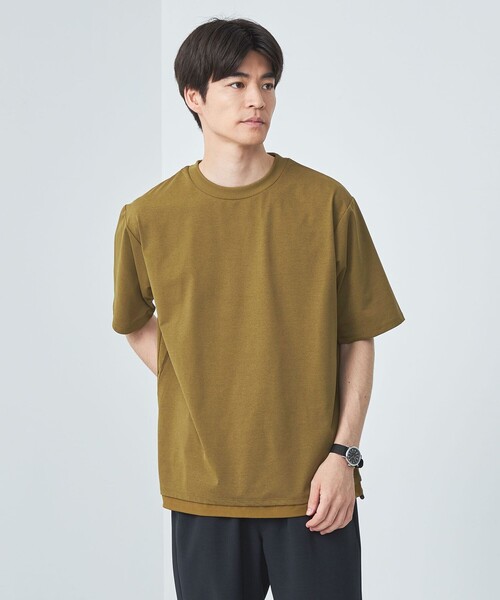 green label relaxing(グリーンレーベルリラクシング)の「シティアクティビTee Tシャツ -吸水速乾-(Tシャツ/カットソー・メンズ・ライム/マスタード/ホワイト/ブラック・M/XL/S/L)」の1枚目の写真