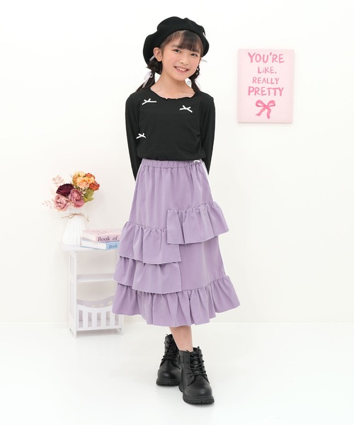 Bee des Bee(ビーデスビー)の「メロウリボントップス(その他トップス・キッズ・ピンク系1/ブラック/パープル・130cm/120cm/110cm/100cm/150cm/140cm)」の6枚目の写真