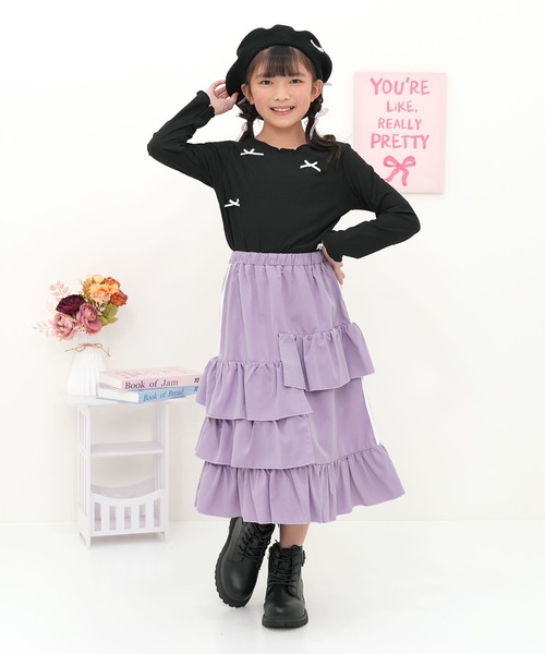 Bee des Bee(ビーデスビー)の「メロウリボントップス(その他トップス・キッズ・ピンク系1/ブラック/パープル・130cm/120cm/110cm/100cm/150cm/140cm)」の7枚目の写真