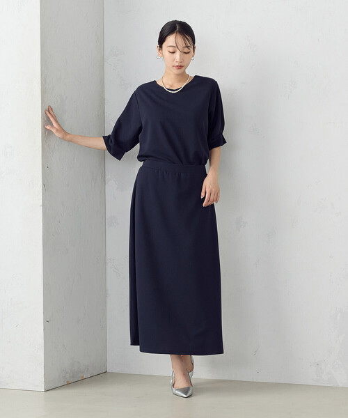 COMME CA ISM(コムサイズム)の「デザインスリーブ カットソー / セットアップ対応(Tシャツ/カットソー・レディース・ネイビー/ブラック・MEDIUM/LARGE)」の7枚目の写真