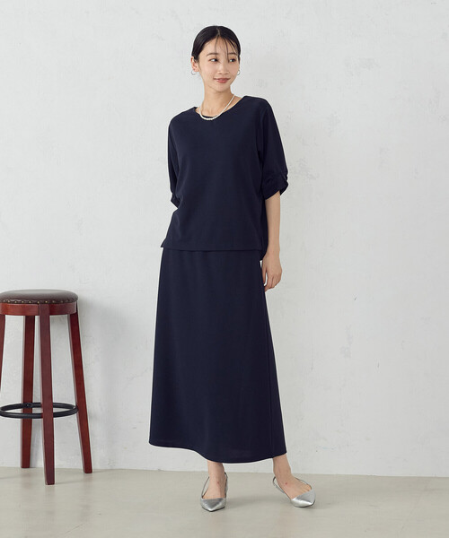 COMME CA ISM(コムサイズム)の「デザインスリーブ カットソー / セットアップ対応(Tシャツ/カットソー・レディース・ネイビー/ブラック・MEDIUM/LARGE)」の8枚目の写真