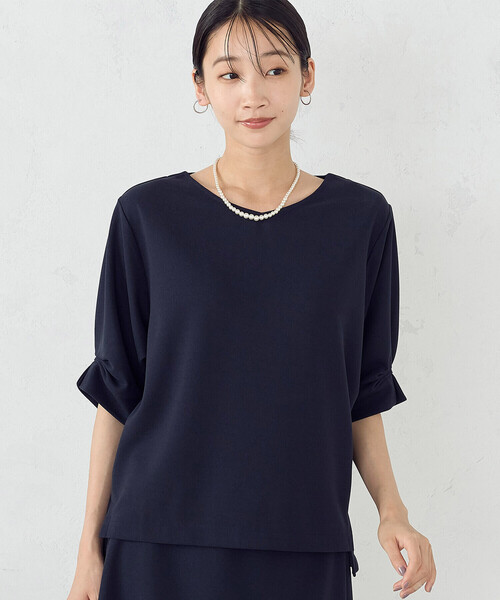 COMME CA ISM(コムサイズム)の「デザインスリーブ カットソー / セットアップ対応(Tシャツ/カットソー・レディース・ネイビー/ブラック・MEDIUM/LARGE)」の10枚目の写真