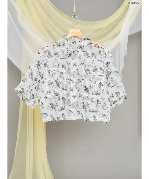 Disney（ディズニー）の「総柄シアーショート丈シャツ/Disney（シャツ/ブラウス・レディース・アイボリー/ネイビー・FREE）」の21枚目の写真